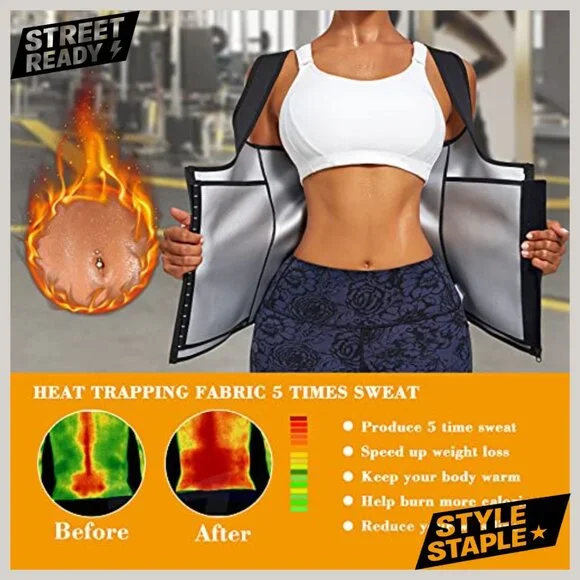 Large Sauna Vest Waist Trainer Shapewear Workout Tank Top Nylon